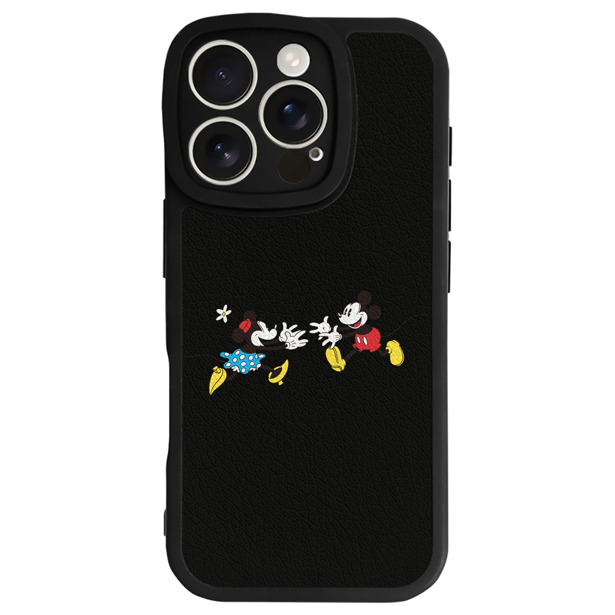 （画像用） ミッキーマウス Mickey Mouse 【iPhone 16シリーズ対応】シリコンスマホケース（レザー調） 材質：シリコン